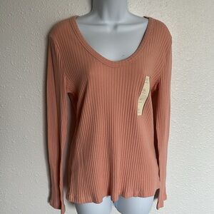 Universal Thread Goods Co. Crew Neck Long Sleeve Top Coral Size Medium